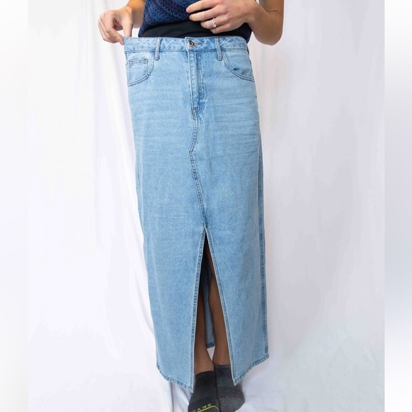Altar’d State Denim Maxi Skirt - Picture 1 of 8